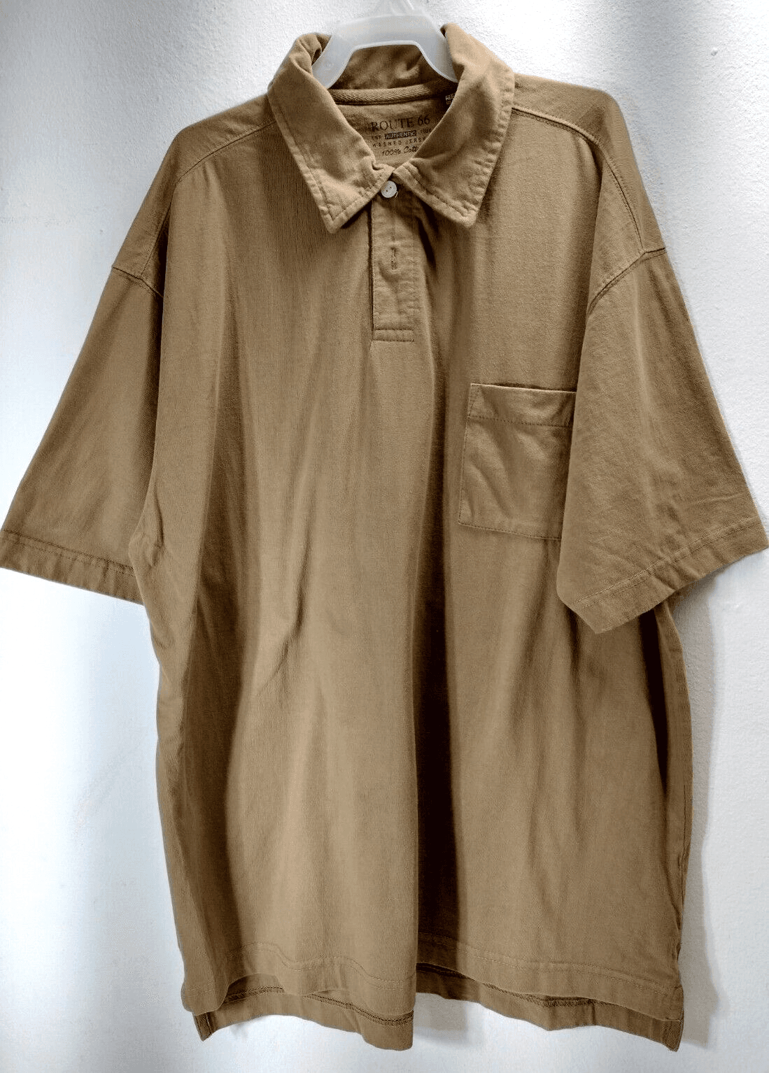 Route 66 Mens Polo Shirt Size Medium Brown Short Sleeve Casual