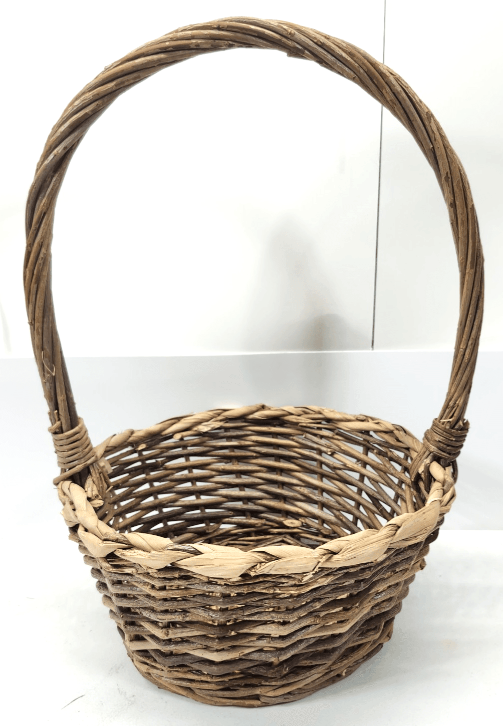 Vintage Large Wicker Basket with Handle Woven Home Decor 16" x 10"