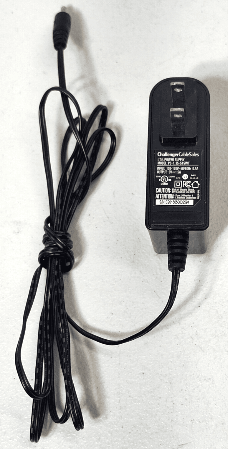 AC Adapter For Challenger Cable Sales PS-1.35-515WT Power Charger 5V