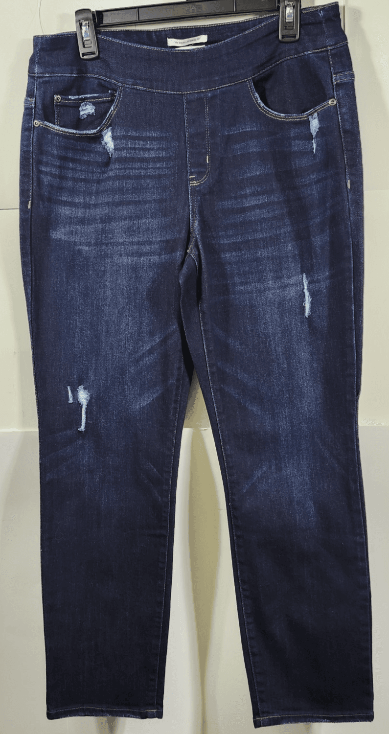 Westbound Womens Jeans 10 Short The Park Avenue Fit Pull On Blue Denim Pants