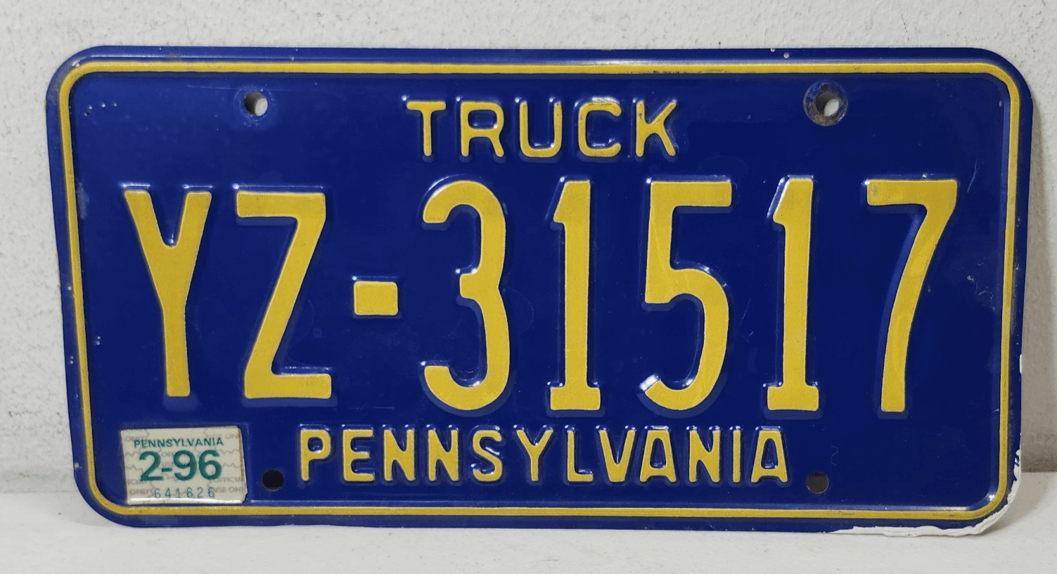 Pennsylvania Truck License Plate #YZ31517 Car Tag Wall Decor Mancave
