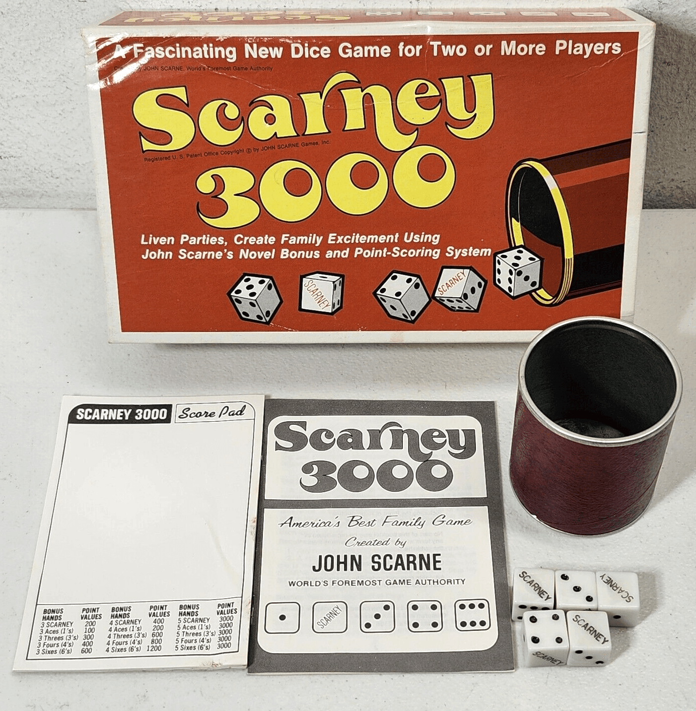 Vintage Scarney 3000 Dice Game Used Complete OG Box