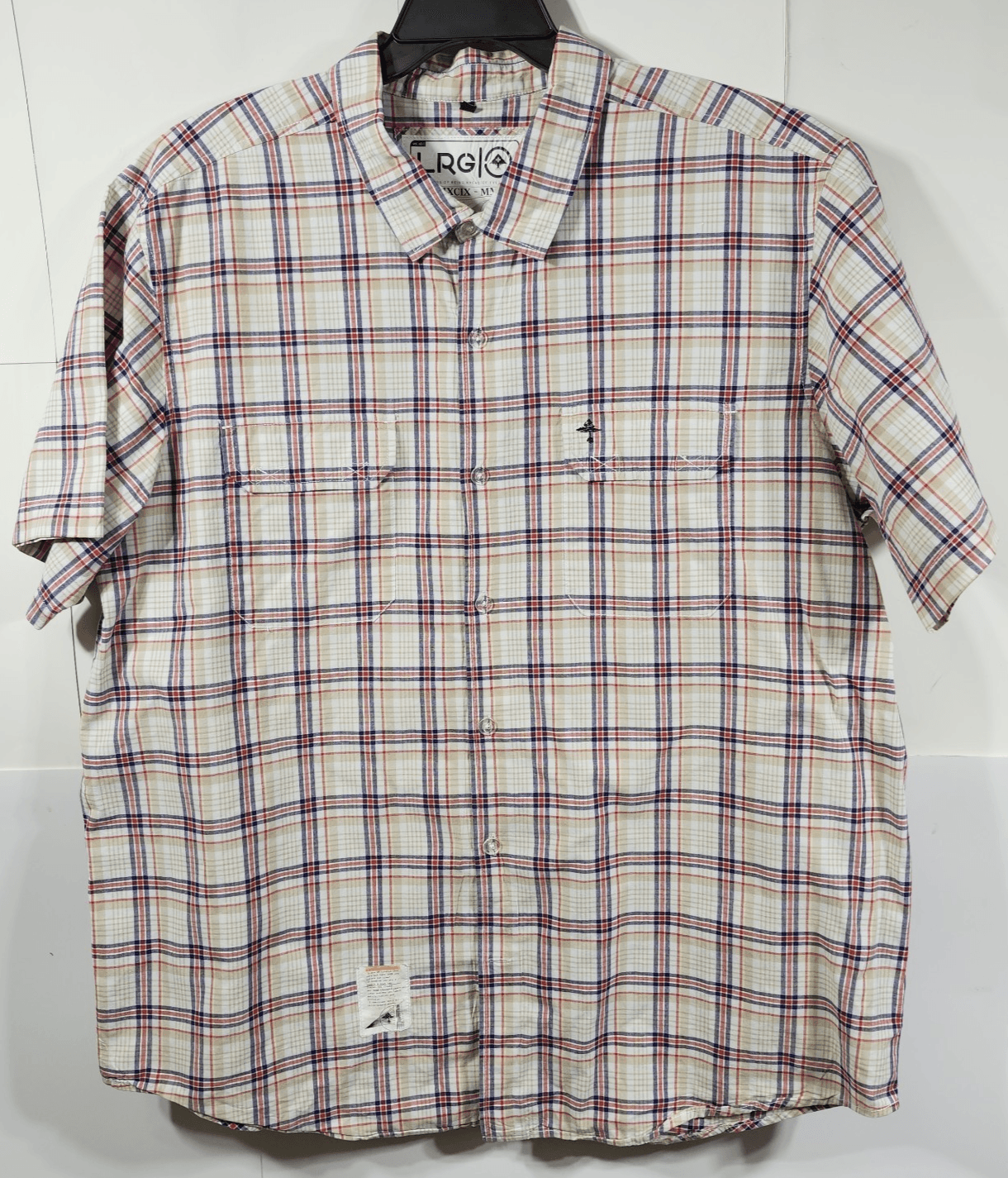 Lifted Research Group LRG Button Down Shirt Mens XXL Plaid Streetwear Logo