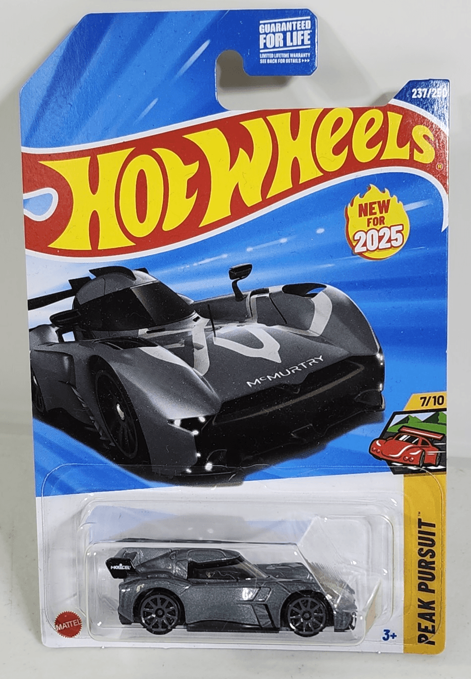 2025 Hot Wheels McMurtry Speirling Silver Car 1/64 Toy Vehicle Peak Pursuit NEW