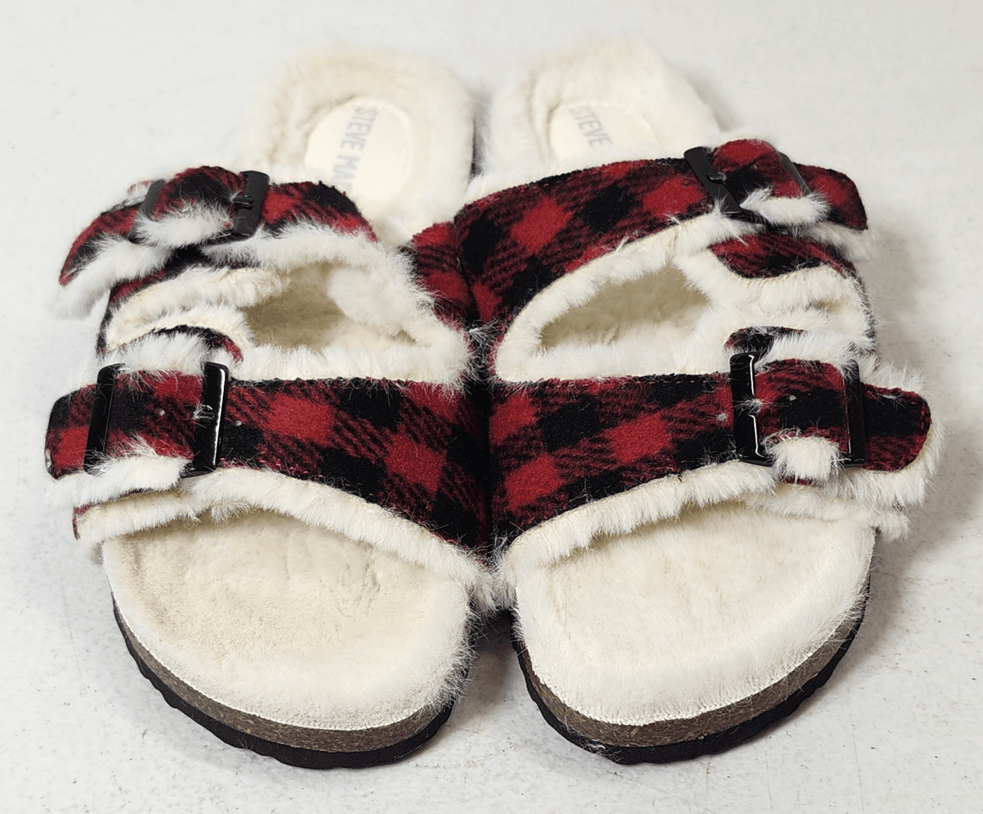 Steve Madden Red Black Slide Sandals Size 1 NEW