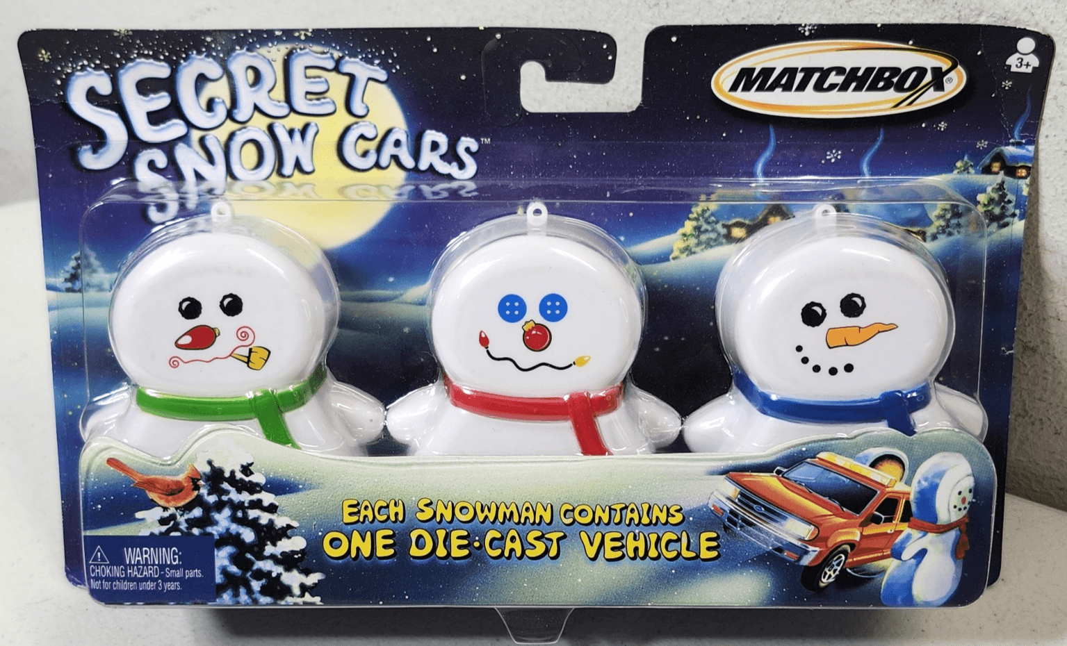 Matchbox 2003 Secret Snow Cars Snowman Containers Toy Vehicles NEW