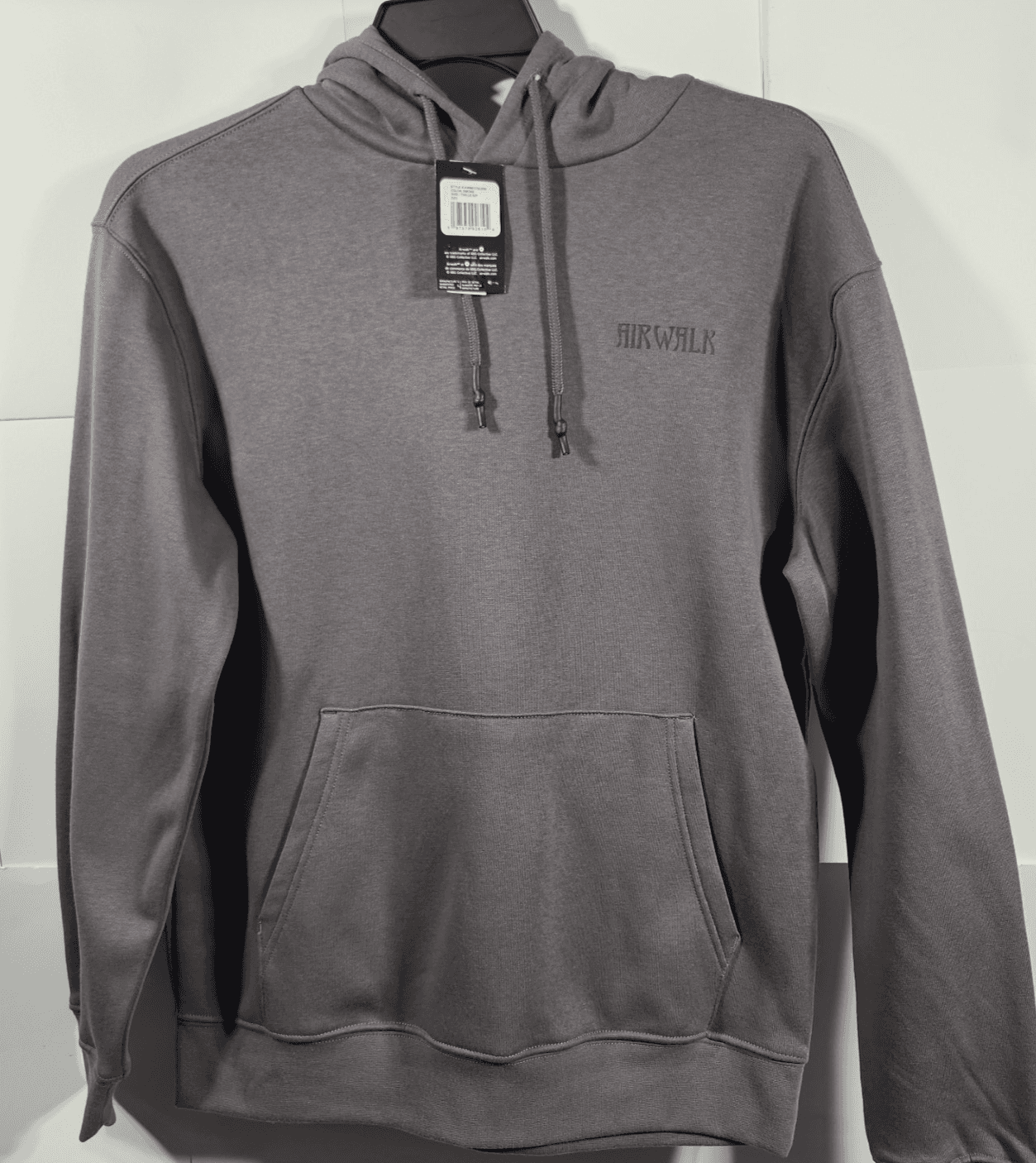 Airwalk Hoodie Mens Size Small Gray Long Sleeve Graphic Hooded Sweatshirt NEW