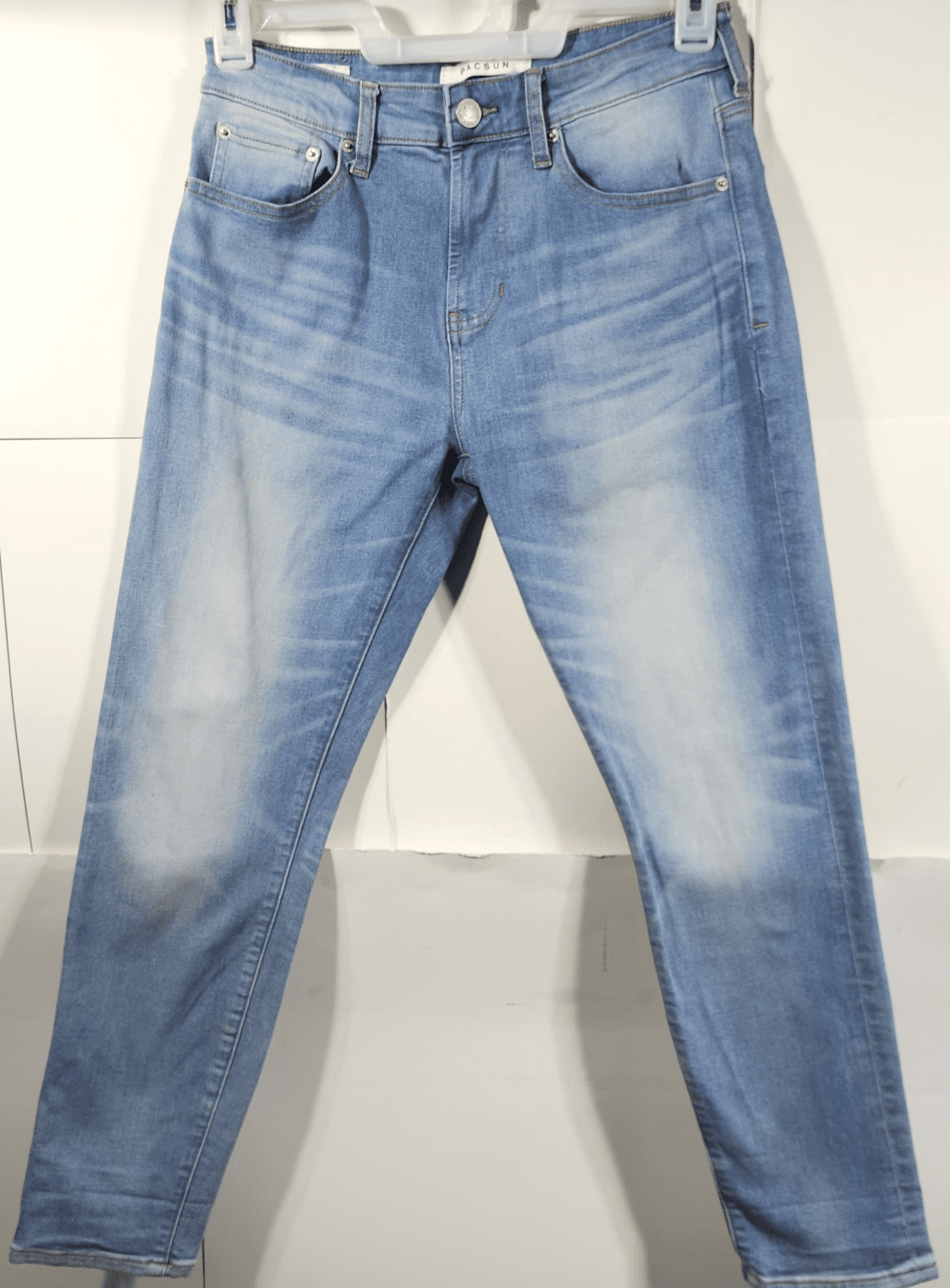 PacSun Jeans Men's 28x30 Light Blue Faded Denim Slim Taper Fit
