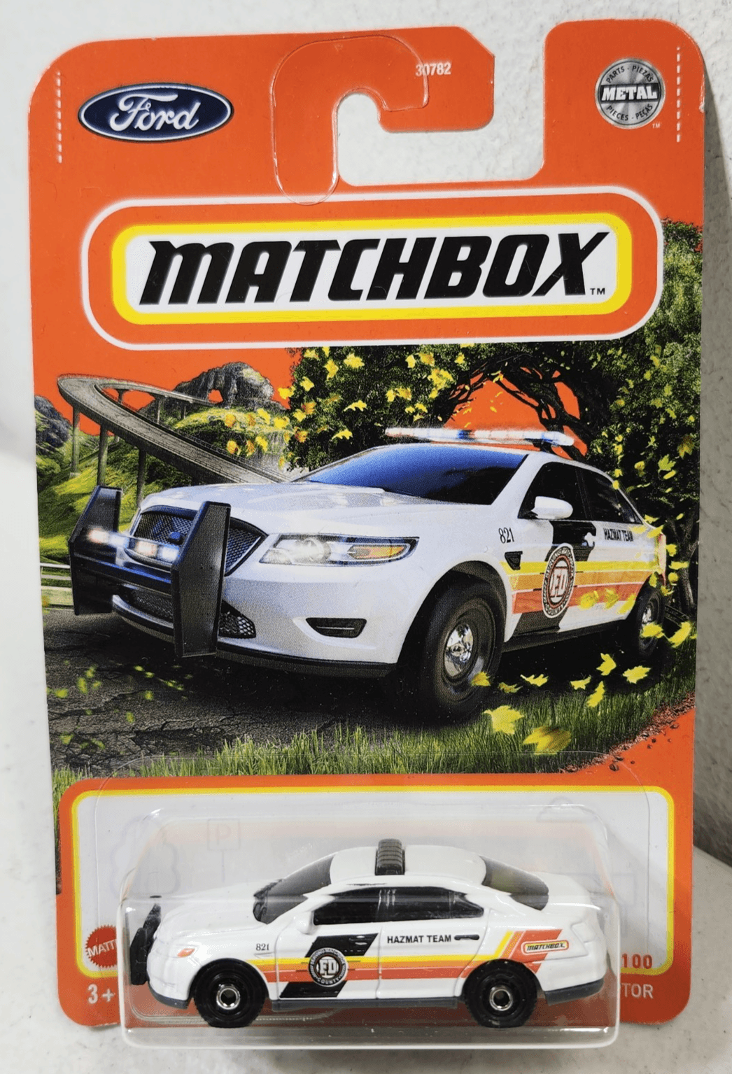 Matchbox 2010 Ford Police Interceptor White Car 1/64 Toy MBX Hazmat NEW