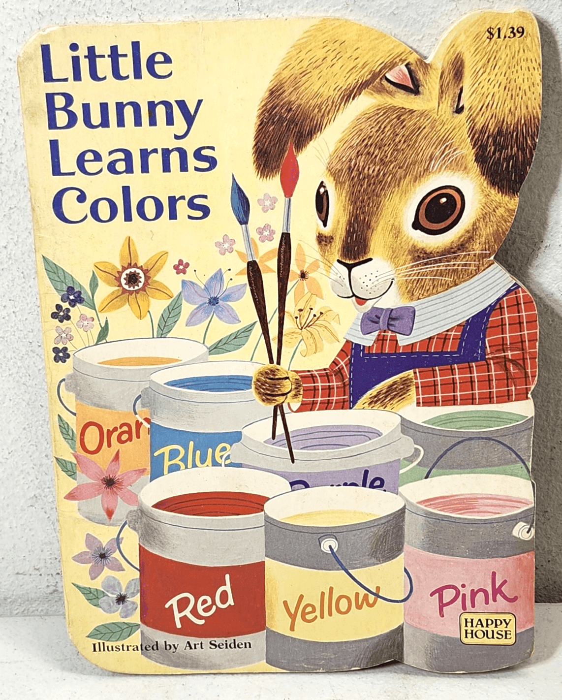 Little Bunny Learns Colors Kids Book Happy House 1982