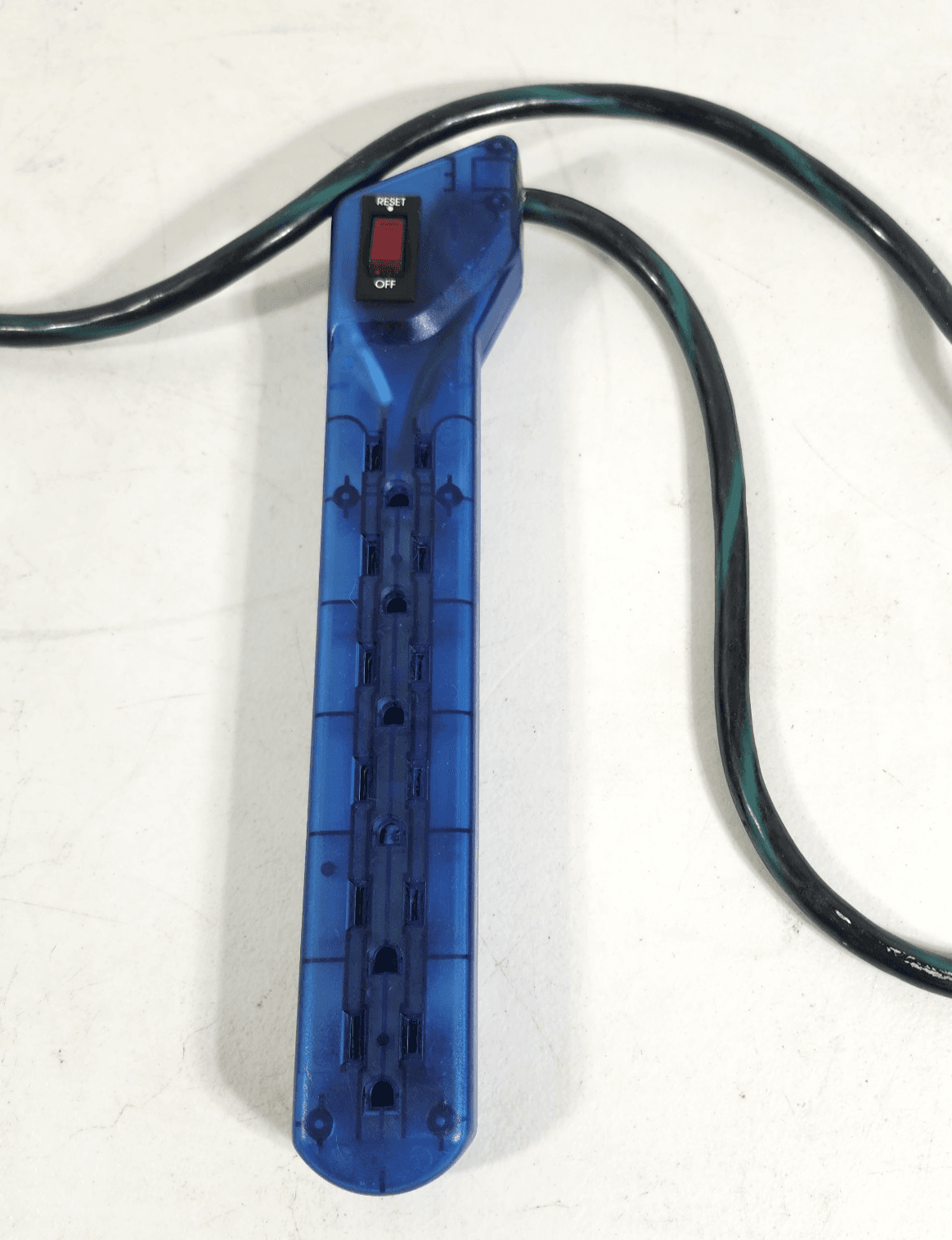 Vintage Turquoise Translucent Power Strip Tested & Working 3 Ft Extension Cord