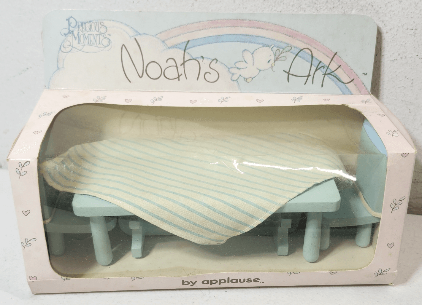 Vtg 1988 Applause Precious Moments Noah’s Ark Wooden Table