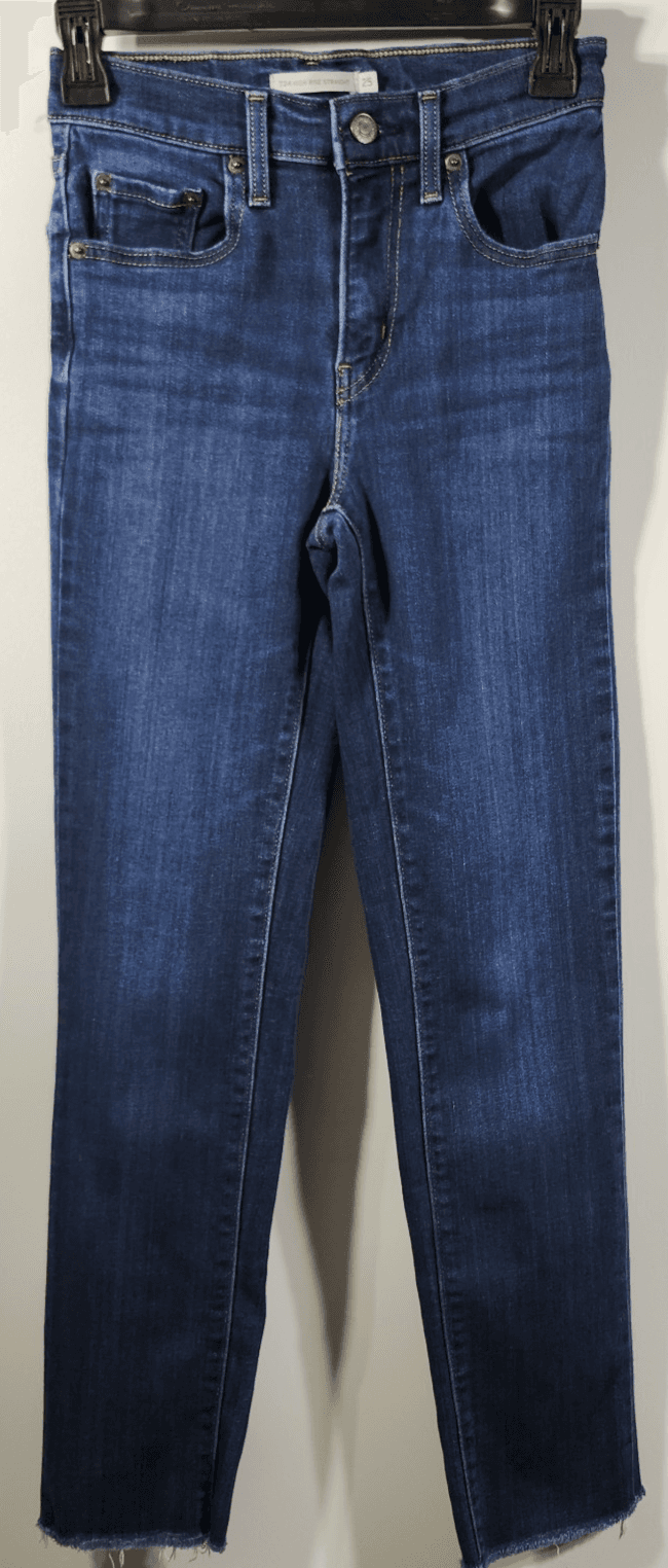 Levi's 724 Jeans Women's 25x30 Blue Medium Wash Straight High Rise Denim
