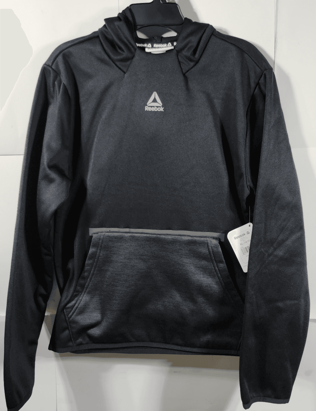 Reebok Pullover Hoodie Youth Boy's XL 14/16 Black Long Sleeve NEW