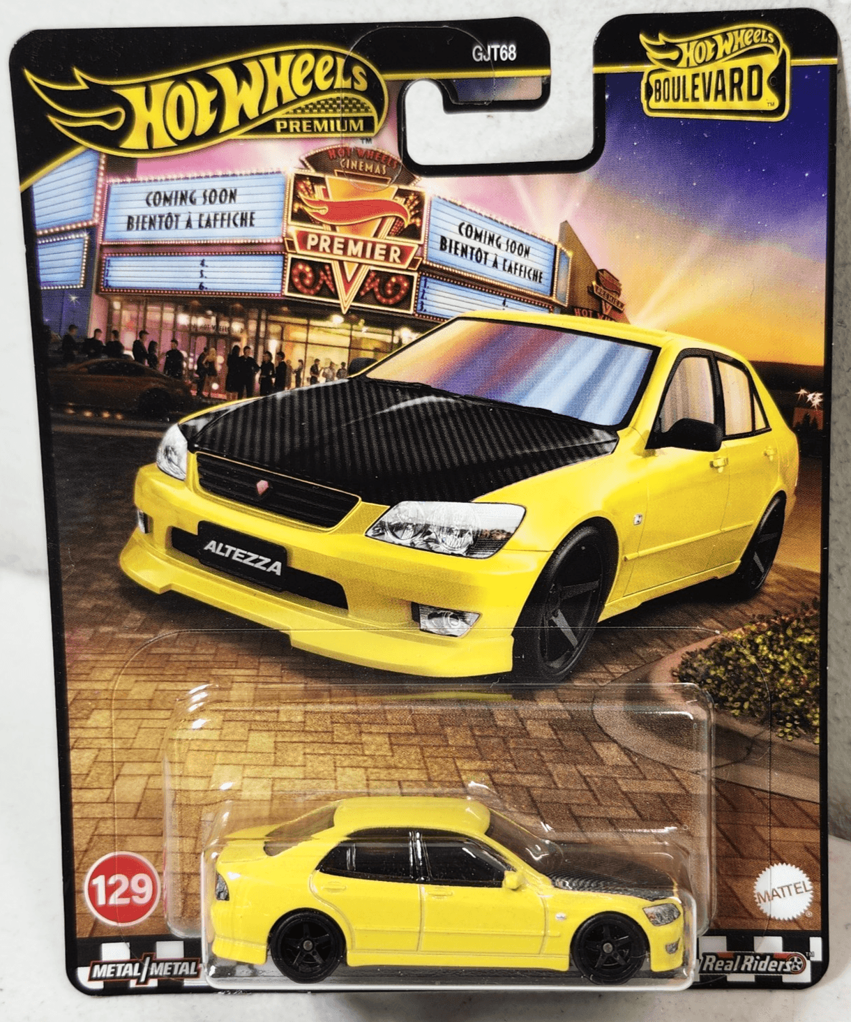2025 Hot Wheels Premium Boulevard '98 Toyota Altezza # 129 Yellow Car 1/64 Toy