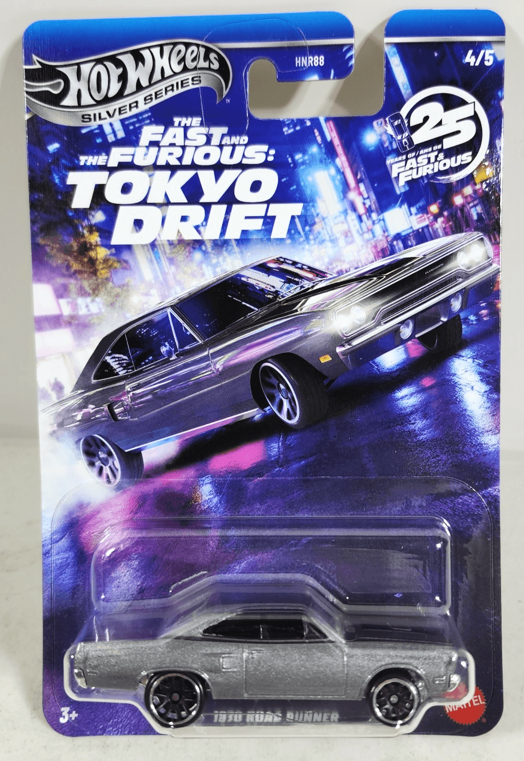Hot Wheels Fast & Furious Tokyo Drift 1970 Road Runner Silver Car 1/64 Toy NEW
