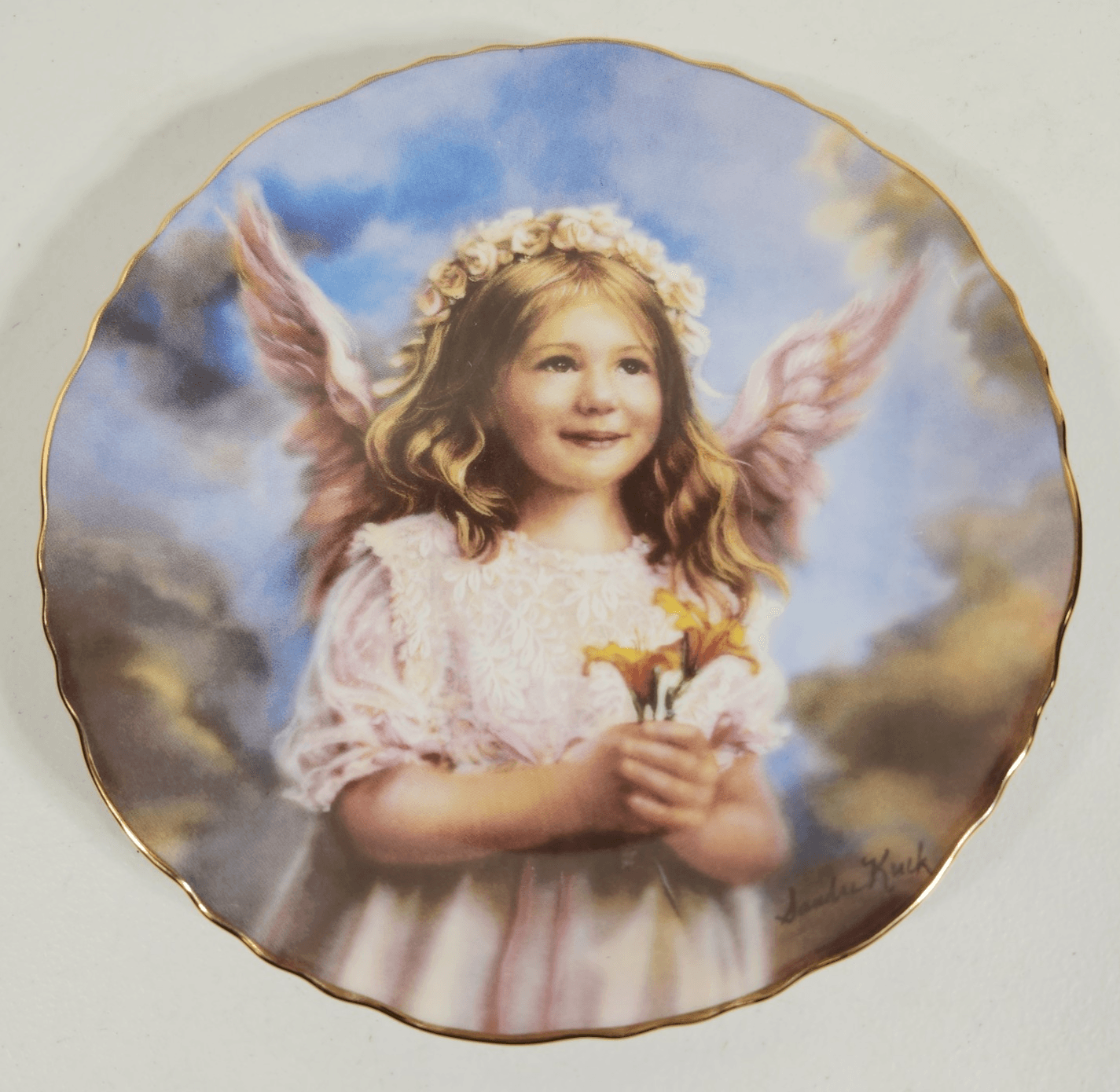 Angel Of Peace Sandra Kuck 7.5" Plate Moments at Home Bradford Exchange