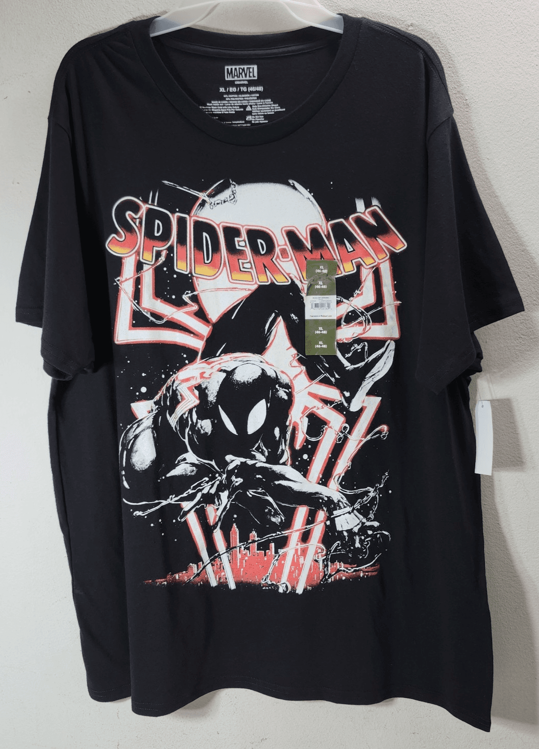 Marvel Spider-Man Black Suit Men's Graphic T-Shirt Size XL Short Sleeve NEW