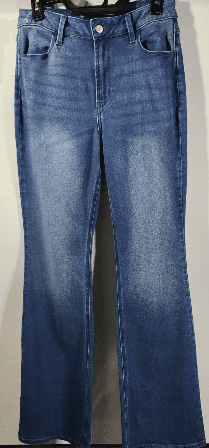Old Navy Wow Flare Jeans Women's 6 Tall Blue Denim High Rise Stretch