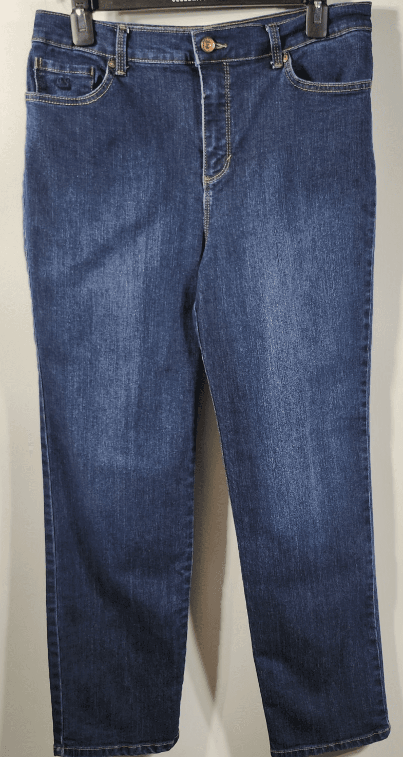 Gloria Vanderbilt Jeans Women's 10S Short Blue Denim Amanda Dark Wash Mid Rise
