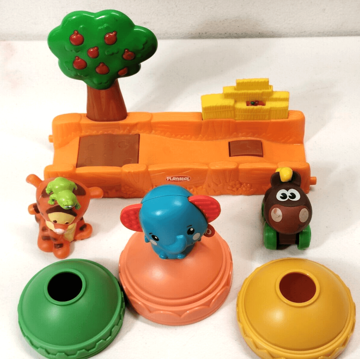 Playskool Tree & Stacking Cups Horse Tiger Animals Kids Toy Figures