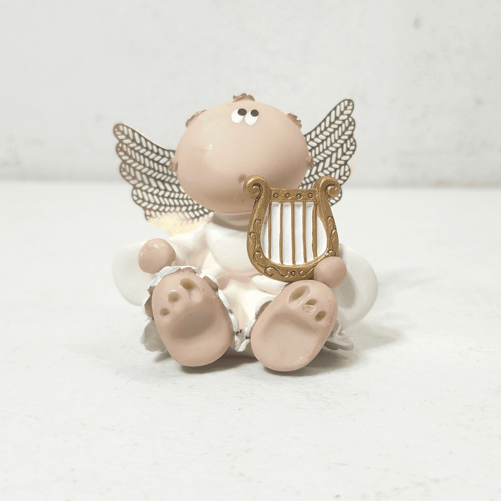 Angel Cheeks Figurine Holding Harp 2001 Home Decor