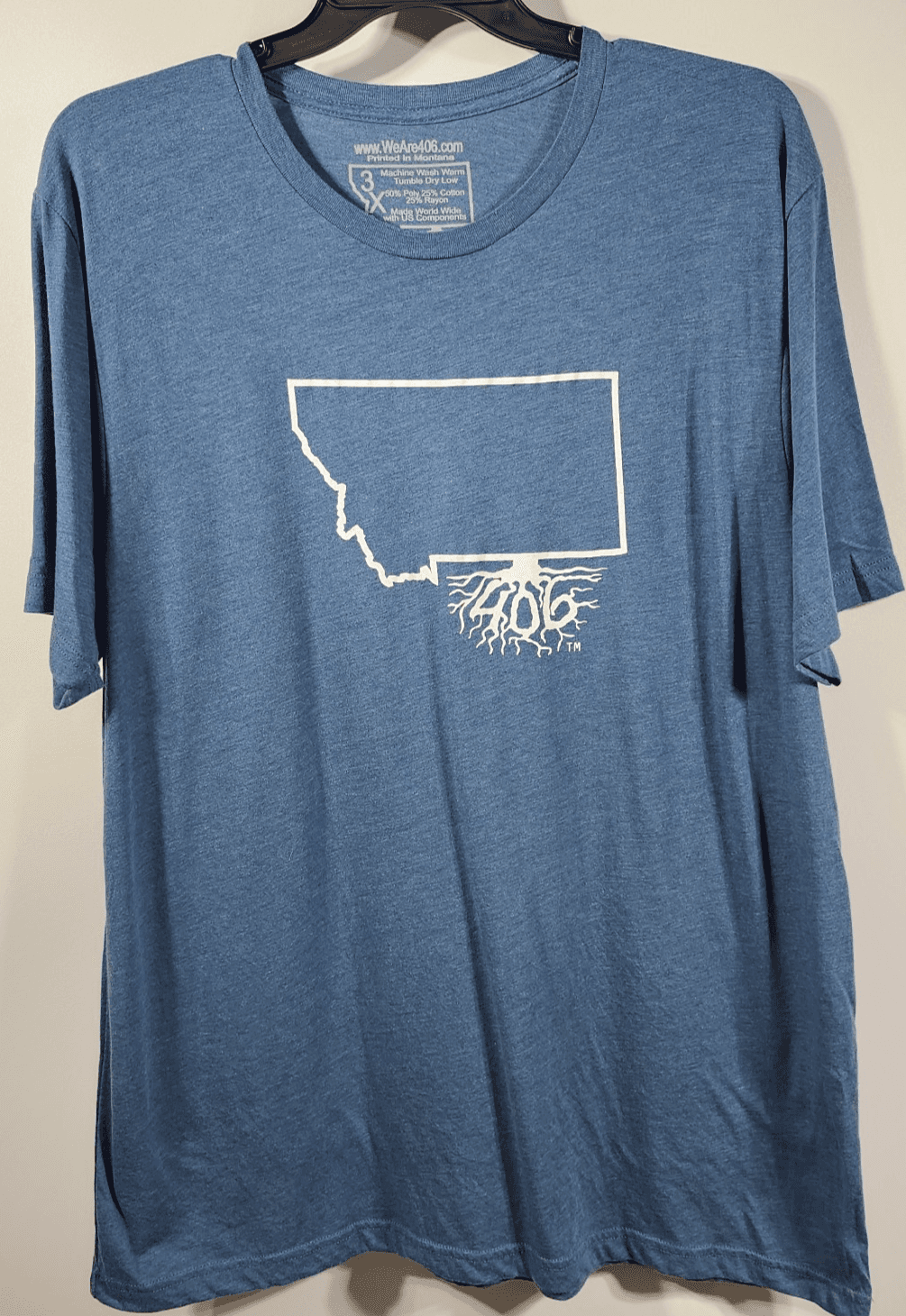 Montana Women's 3X T-shirt Blue Heather Short Sleeve Graphic We Are 406