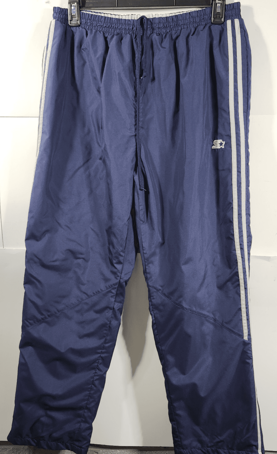 Vintage 90s Starter Windbreaker Pants Mens Large 36-38 Blue Drawstring MeshLined