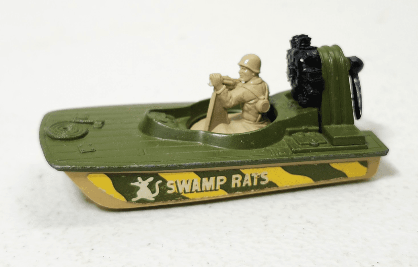 Vintage 1976 Matchbox Lesney No 30 Military Army Swamp Rat Boat With Soldier