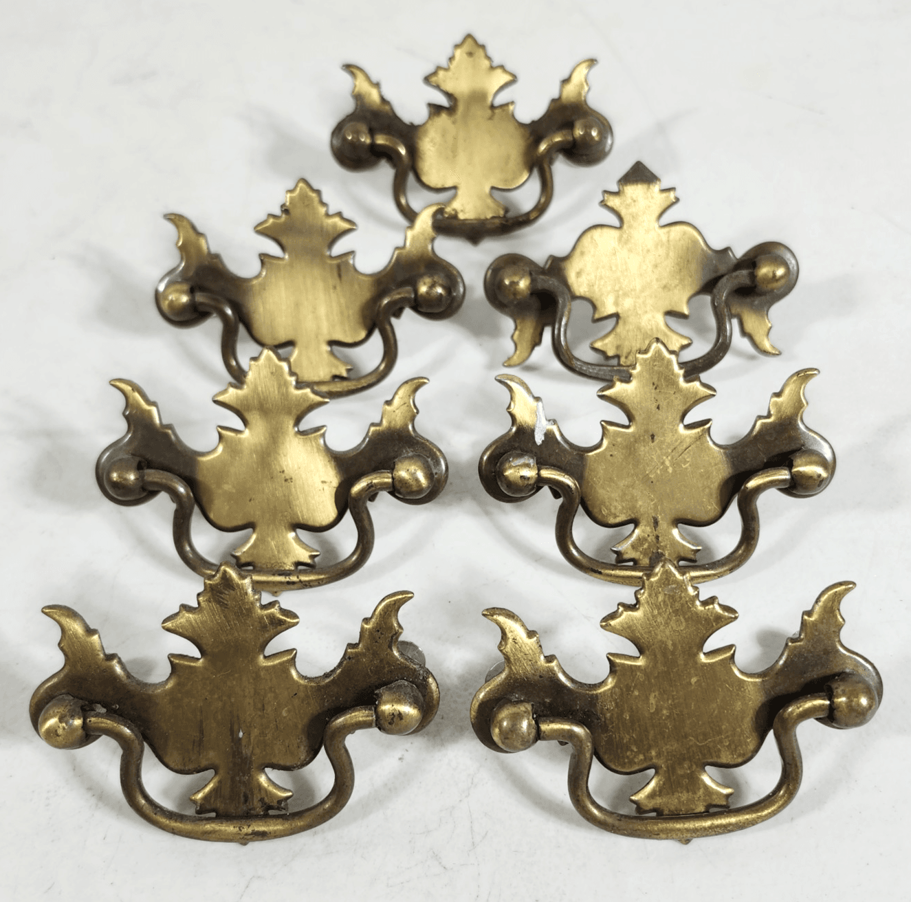 Vintage Chippendale Drawer Pulls Handles Set Of 7 Furniture Hardware Home Decor