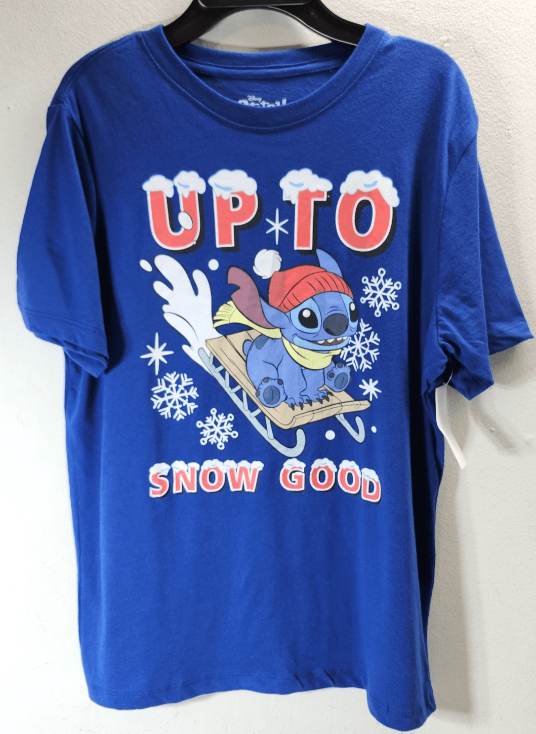 Disney Lilo & Stitch "Up To Snow Good" Graphic T-shirt Boys Size 2XL NEW