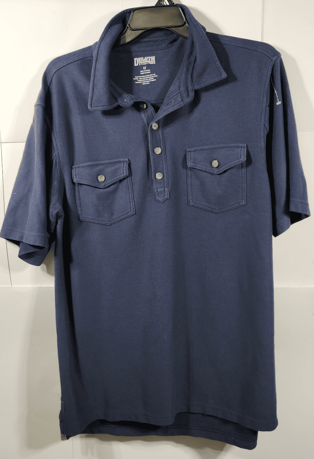 Duluth Trading Heavyweight Polo Shirt Mens Size LT Blue Short Sleeve