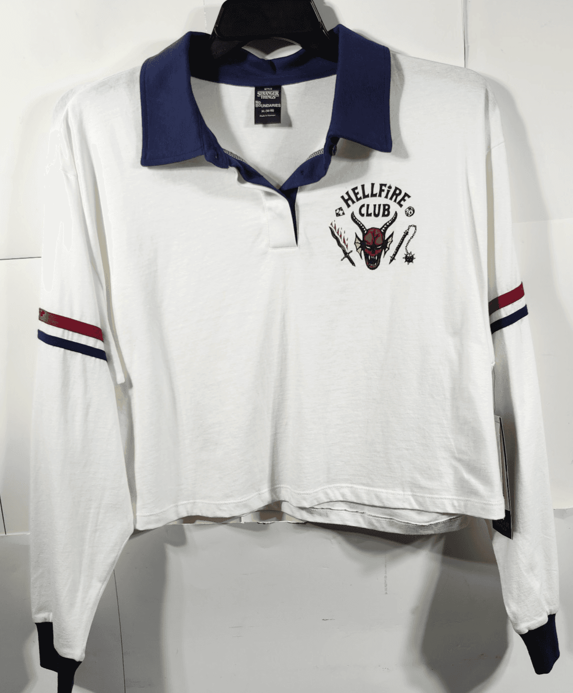 Stranger Things Women's XL Hellfire Club Shirt Long Sleeve No Boundaries NEW