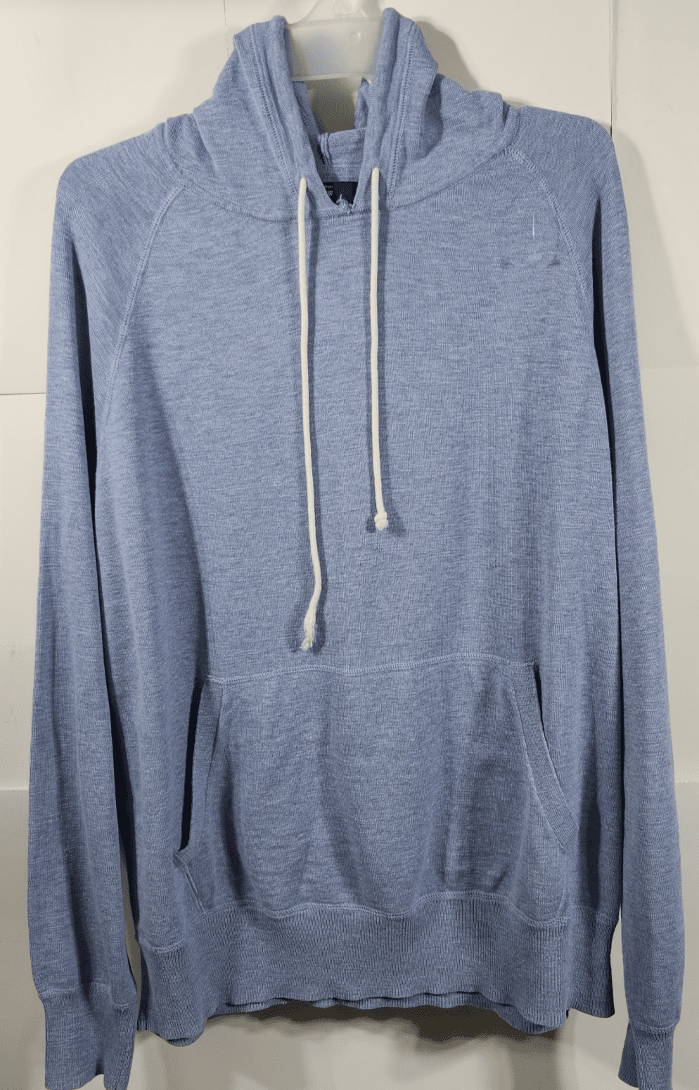 J.Crew Men's Long Sleeve Hoodie Size Large Blue Pullover Hooded Sweatshirt
