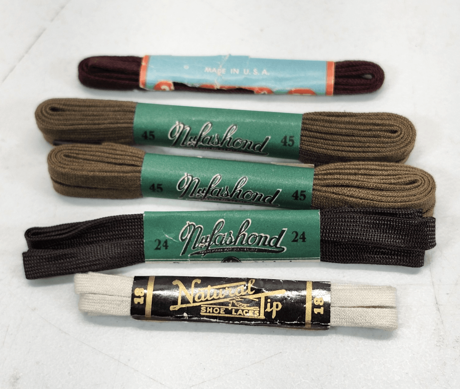 5 Vtg Shoe Laces Mixed Lot Various Colors Sizes Dress Work Shoes Sneakers