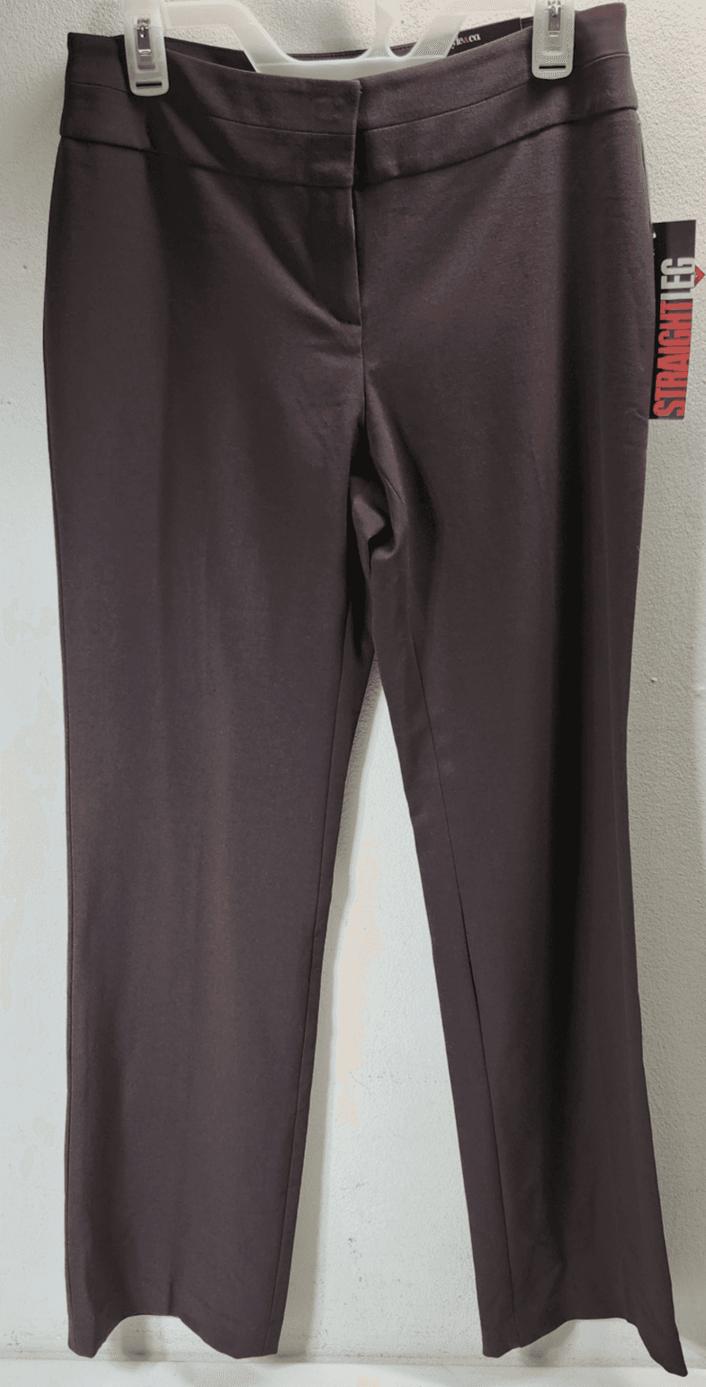 Style & Co Pants Mid Rise Straight Leg Size 6 Brown Work Core Cruise Classic NEW