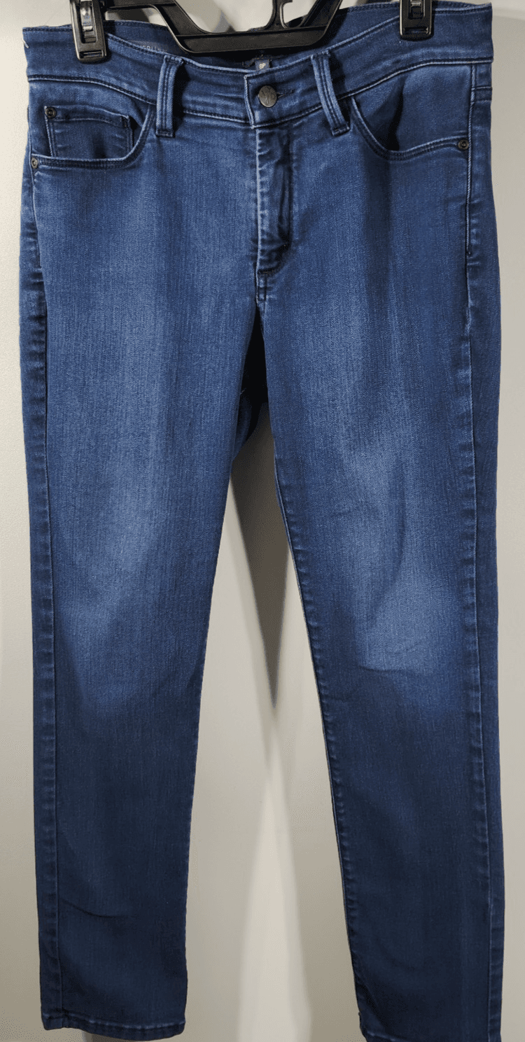 NYDJ Sheri Slim Jeans Womens 8P Blue Lift Tuck Tech Stretch Mid Rise