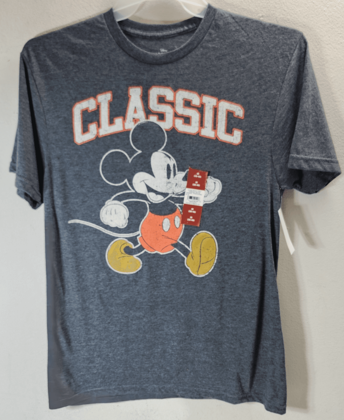 Disney Mickey Mouse Classic Cartoon Graphic T-Shirt Men's Size Medium Gray NEW