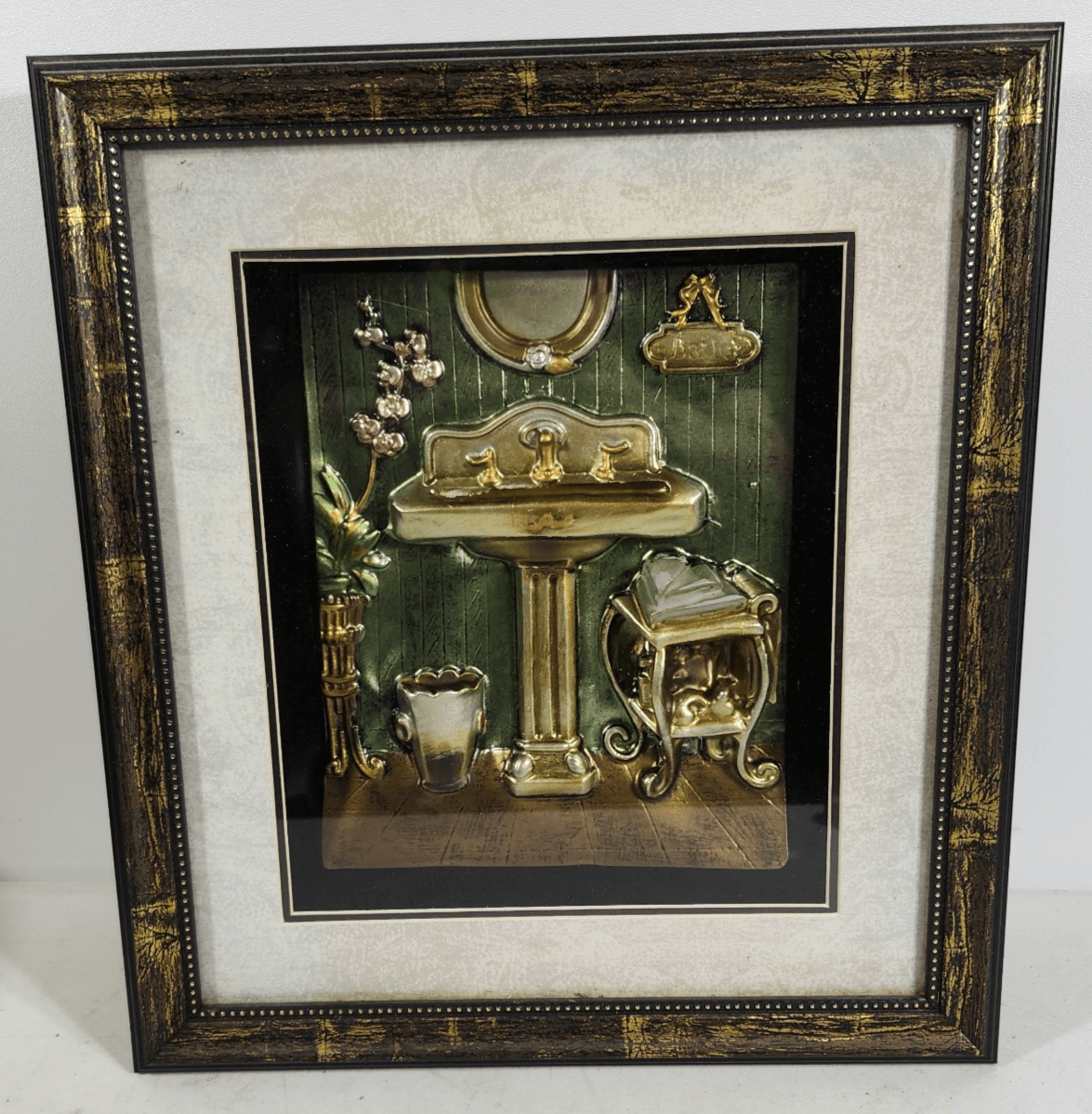 Framed Bathroom Decorative Print 15" X 13" Wall Art Home Decor