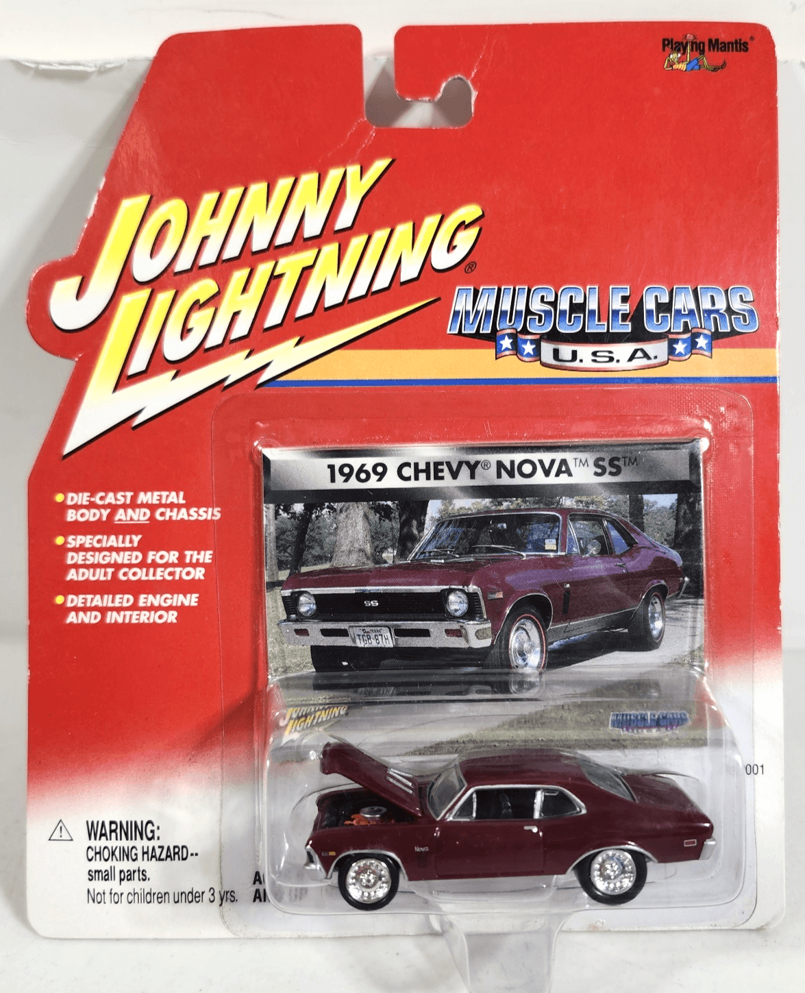 Johnny Lightning 1/64 Scale 204-02 Muscle Cars 1969 Chevy Nova SS Red Toy