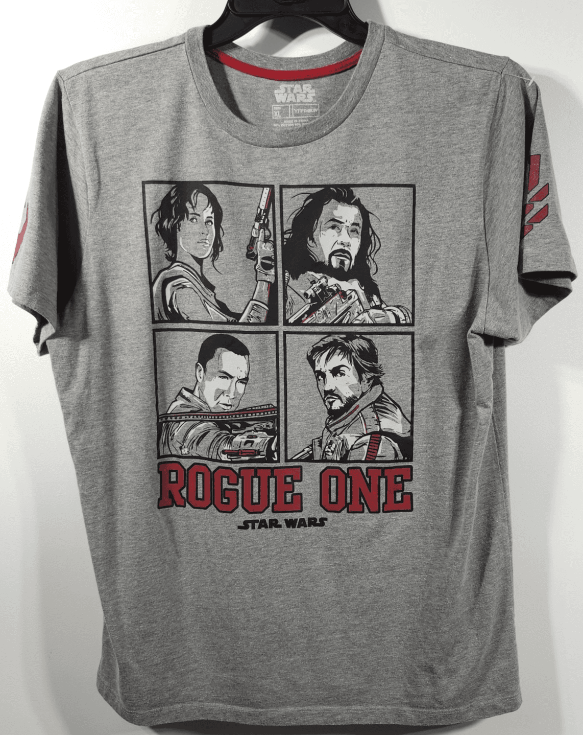 Star Wars Men's XL TShirt Gray Short Sleeve Rogue One Rebel Alliance Heroes