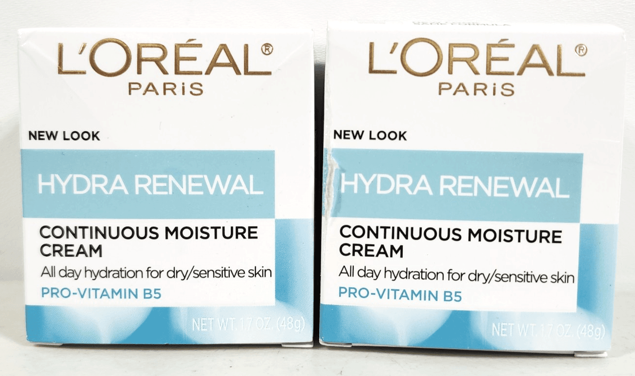 L’Oréal Paris Hydra-Renewal Continuous Facial Moisturizer Cream 1.7oz Lot Of 2