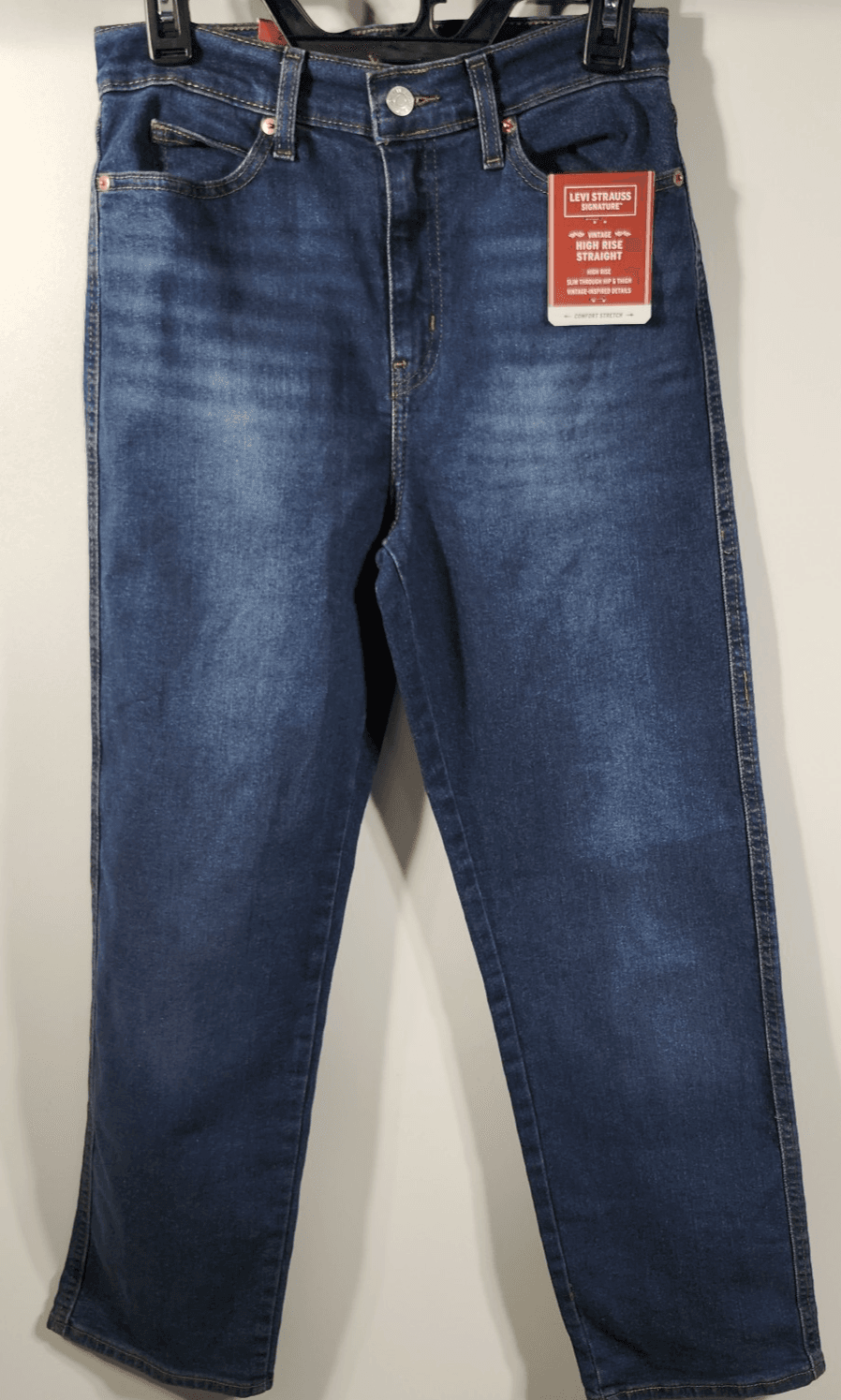 Levi's Jeans Women's 2 High Rise Straight Dark Blue Denim NEW