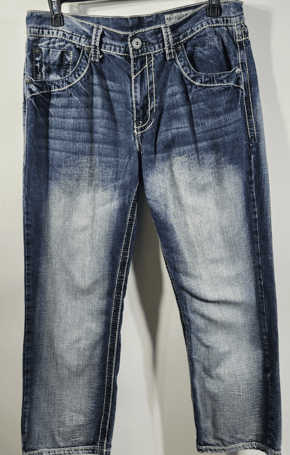 Men's 36x30 Jeans Blue Denim Straight Leg Cotton Faded Glory