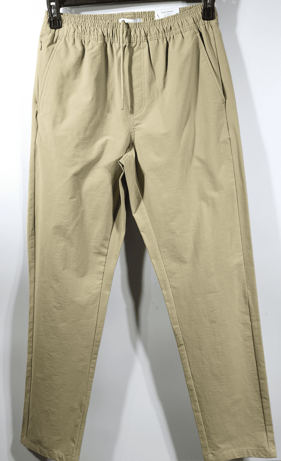 Pants Men's S Brown Khaki Chino Pants Elastic Waist Pockets Free Assembly NEW