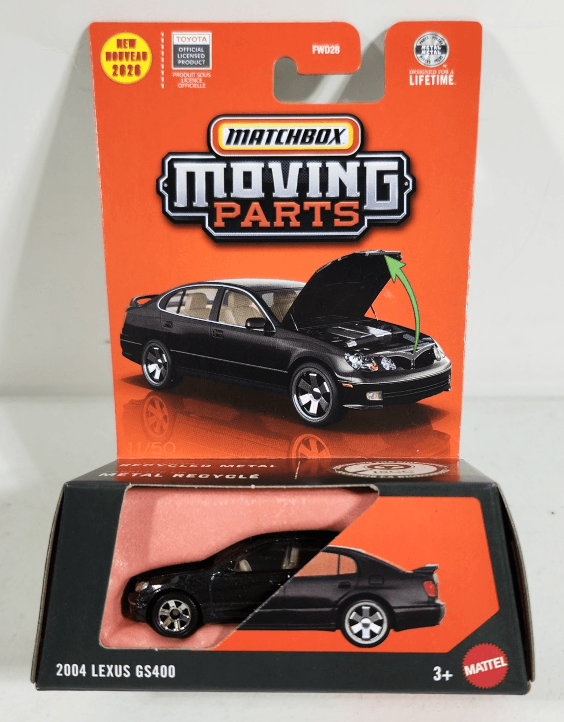 Matchbox Moving Parts 2004 Lexus GS400 Black Car 1/64 Toy Vehicle NEW