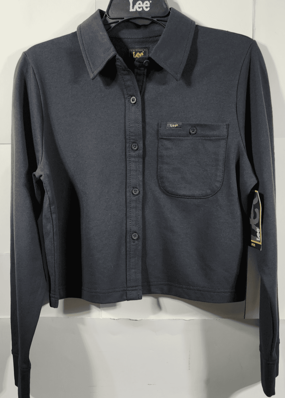 Lee Women's XS Button Up Long Sleeve Shirt Black NEW