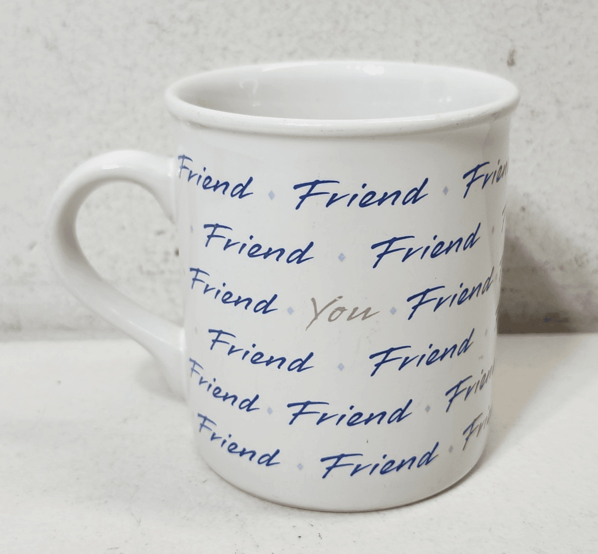 Vintage Hallmark Mug Mates Coffee Cup Mug Friend Design White 1987