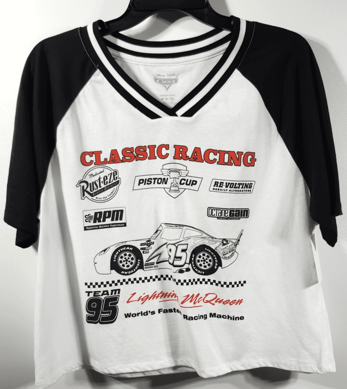 Disney Pixar Cars Piston Cup Champion Lightning McQueen T-shirt Size M NEW
