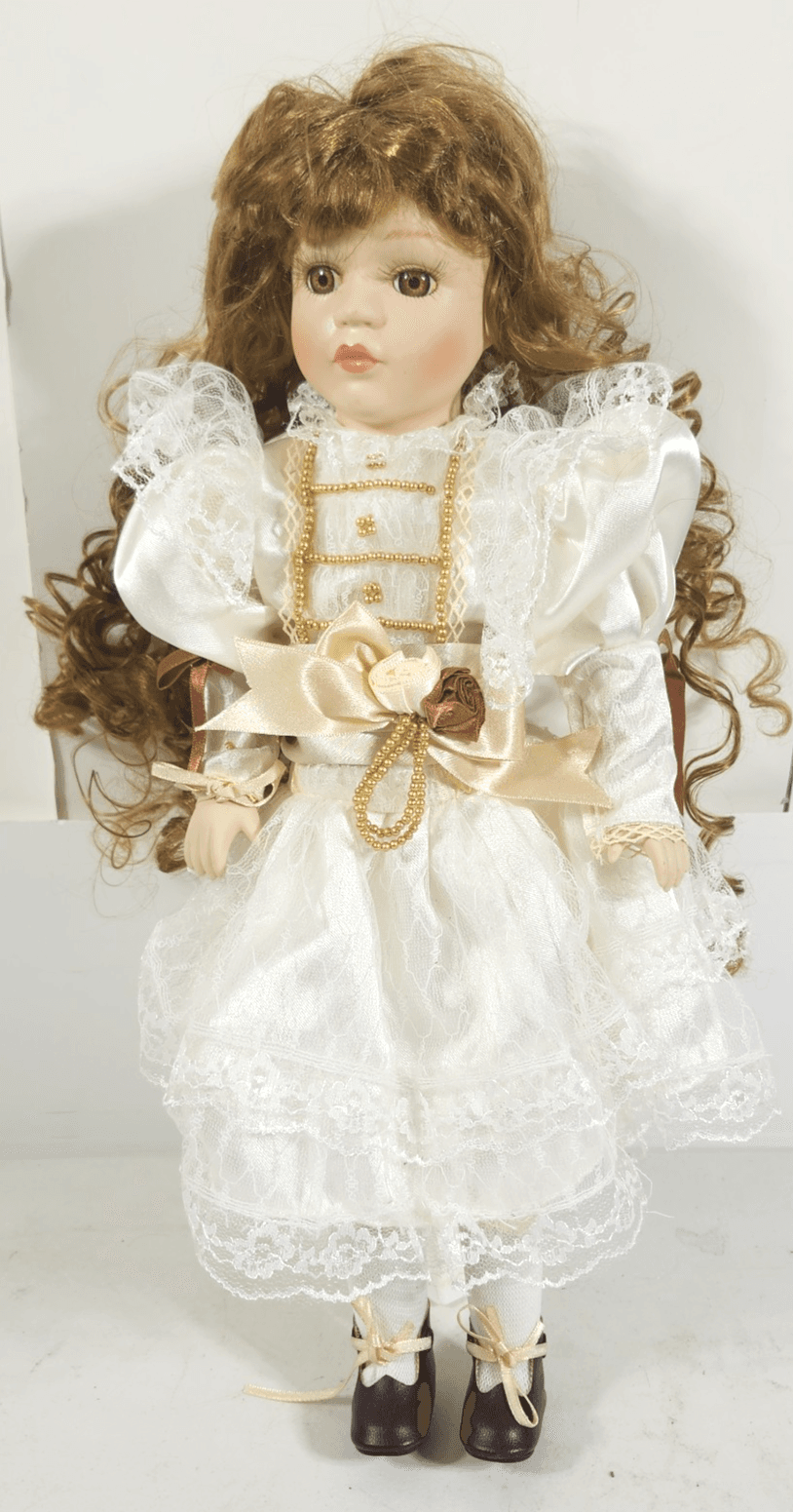 Seymour Mann Porcelain Curly Hair Faith Connoisseur Collection Doll